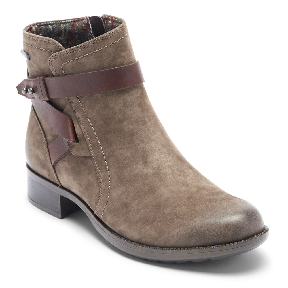 Rockport Boots For Womens Grey - Copley Waterproof Strap - QR2359610